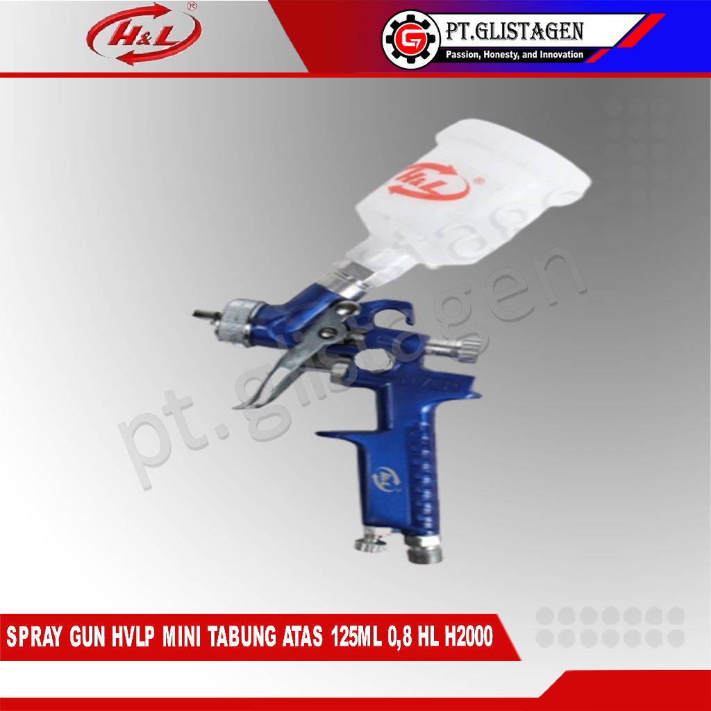 HL H2000 Spray Gun HVLP Mini Semprotan Angin Cat Tabung Atas 125ML 0,8