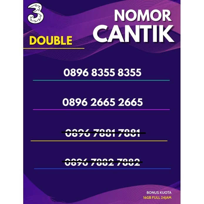 Nomor Cantik Tri Double