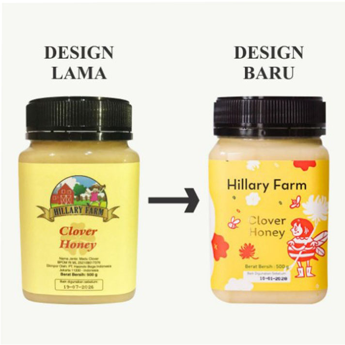 Hillary Farm Clover Honey 500 Gram - Free Sendok Kayu