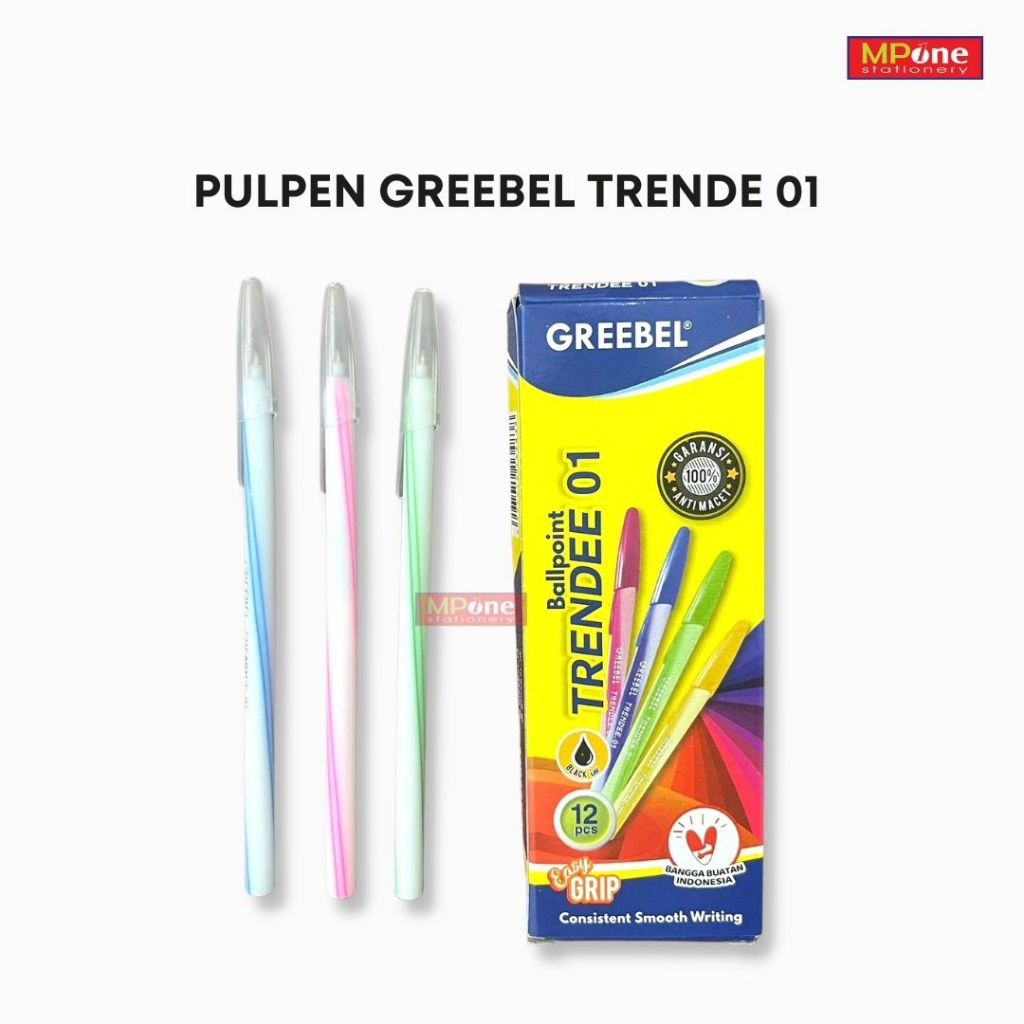 

(1 KOTAK) Pena Murah Greebel / Pena Trende Greebel / Pulpen Murah Greebel