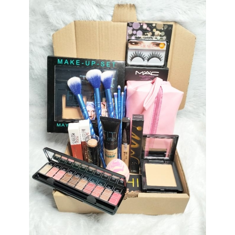 Paket Kosmetik Make up set Lameila dan Maybelline 12pcs murah meriah lengkap komplit makeup viral terlaris