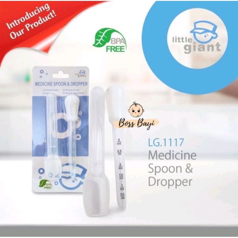 LITTLE GIANT - Medicine Spoon &amp; Dropper (Alat Pemberi Obat untuk Bayi / Infant Dosing) | Pipet Obat | Sendok Takar Obat
