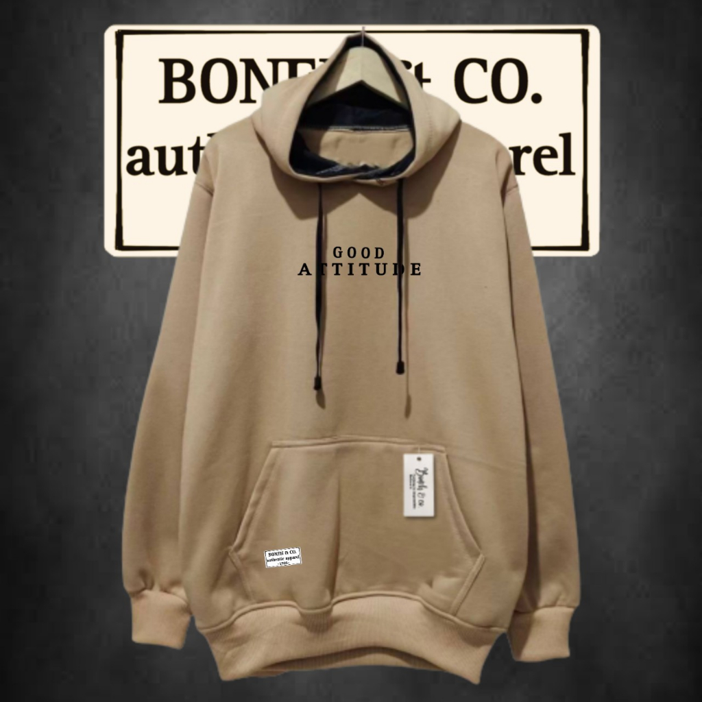 Sweater Hoodie Good Attiditude Cream M L XL XXL Hoodie Distro Ori Cotton Tebal Terlaris BisaCod Sweater Hoodie Distro Ori