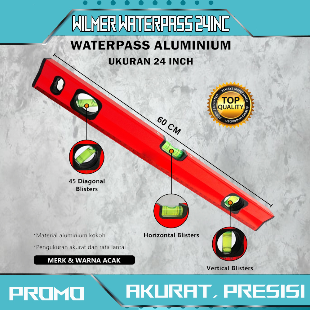 Waterpas Magnet 60cm l Watterpass 24 Inci l Alat Ukur Tukang aluminium plat