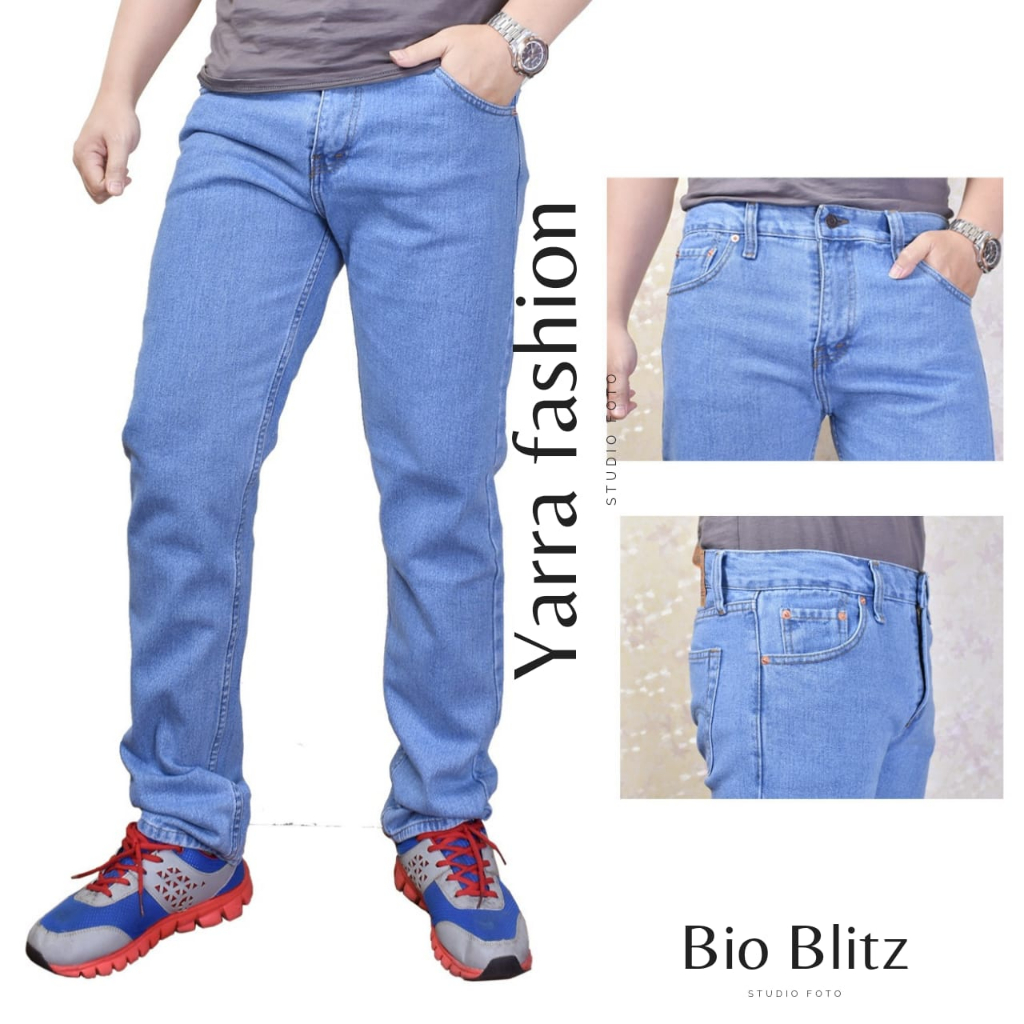 Celana Jeans Pria  Model Reguler Terbaru 2023 - Denim Celana Jeans Pria standart - Celana Panjang Pr