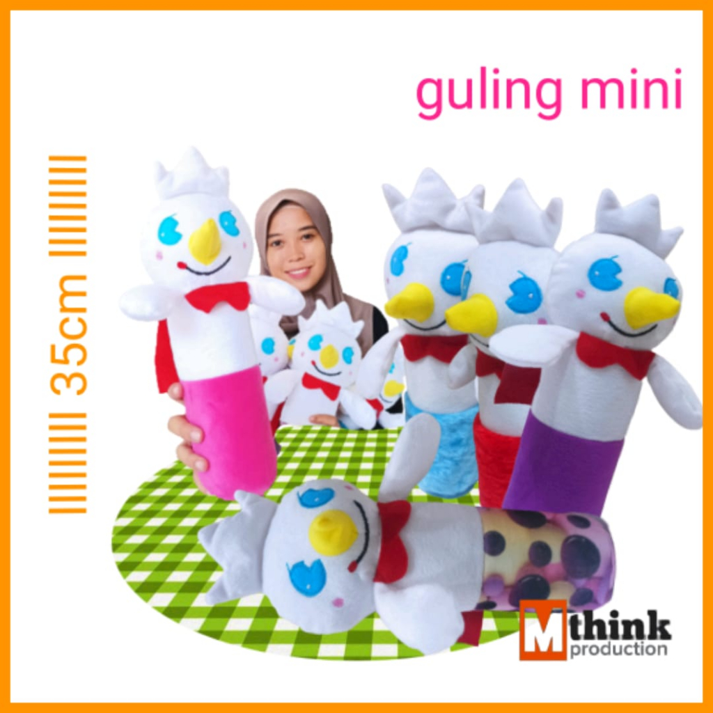 Mainan boneka guling mini mixue king tinggi 35 cm terbaru viral kain halus isian empuk gemoy termura