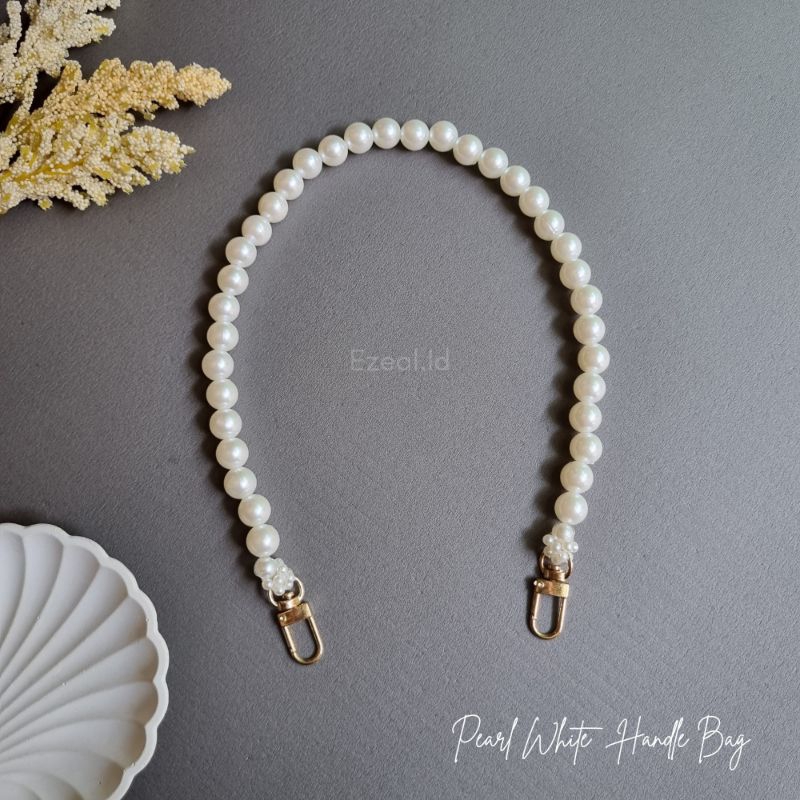 Konektor Tali Rantai Tas Mutiara Pearl White Pendek Premium Wanita Aksesoris Tas Terbaru Lucu Unik U