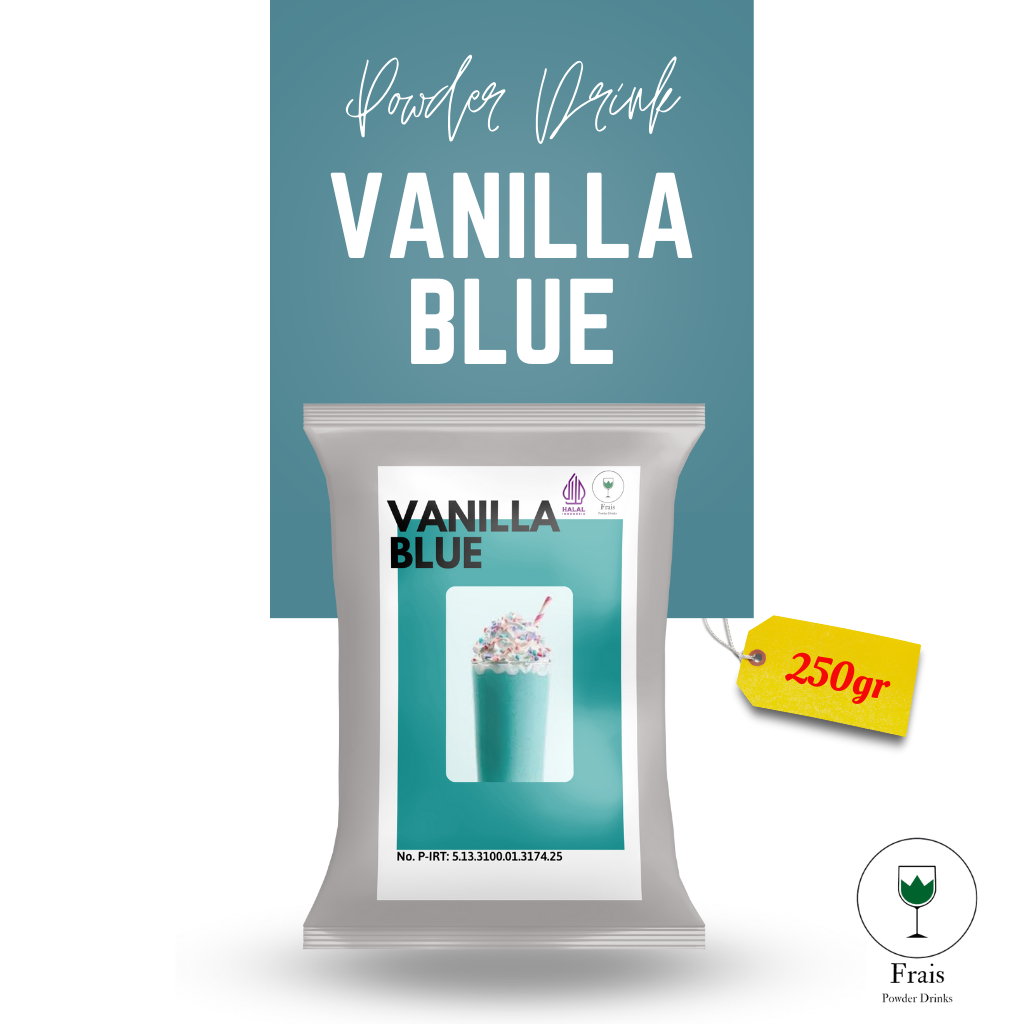 BUBUK MINUMAN RASA VANILLA BLUE 250GR / SERBUK MINUMAN ANEKA RASA / BUBUK MINUMAN KEKINIAN / MINUMAN INSTAN / DRINKS POWDER / SERBUK MINUMAN BOBA