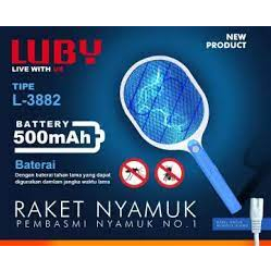 Raket Nyamuk LUBY L-3881 / L-3882 / L-3883 Raket Nyamuk LED plus Kabel Charge