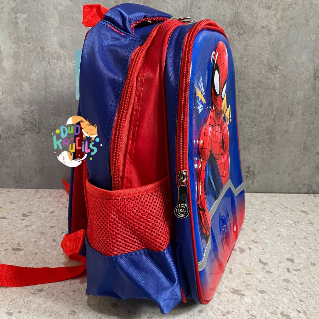 Tas Sekolah anak TK motif SPIDERMAN BATMAN  import premium