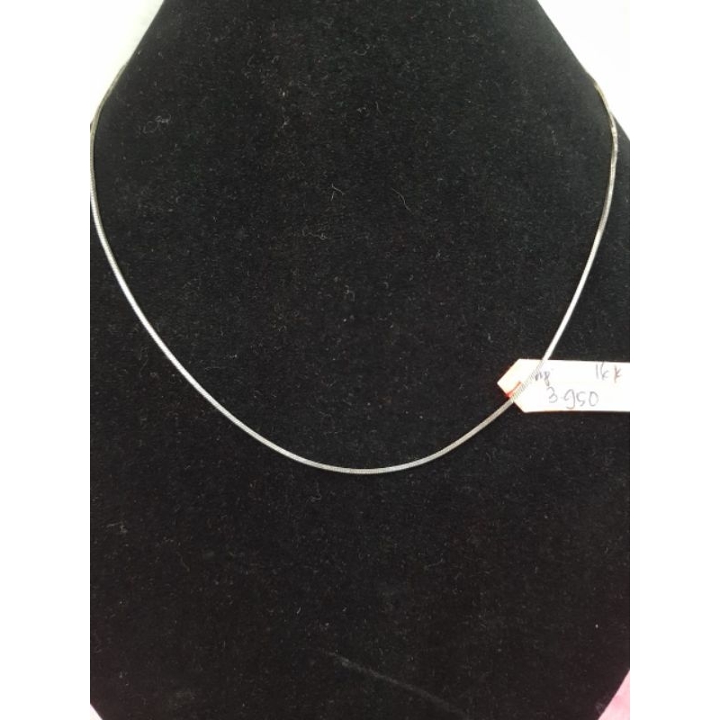 KL928J419J kalung model italy square emas putih berat 3.950 pj 44,4cm kadar 70% 16k toc 700UB$