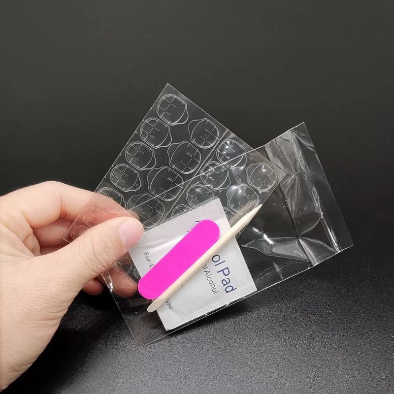 Set Toolkit Kuku Palsu | Peralatan Kuku Palsu | Nail Tools 1 Lembar Lem +1 Kikir Kuku+1 Kapas Alkoho