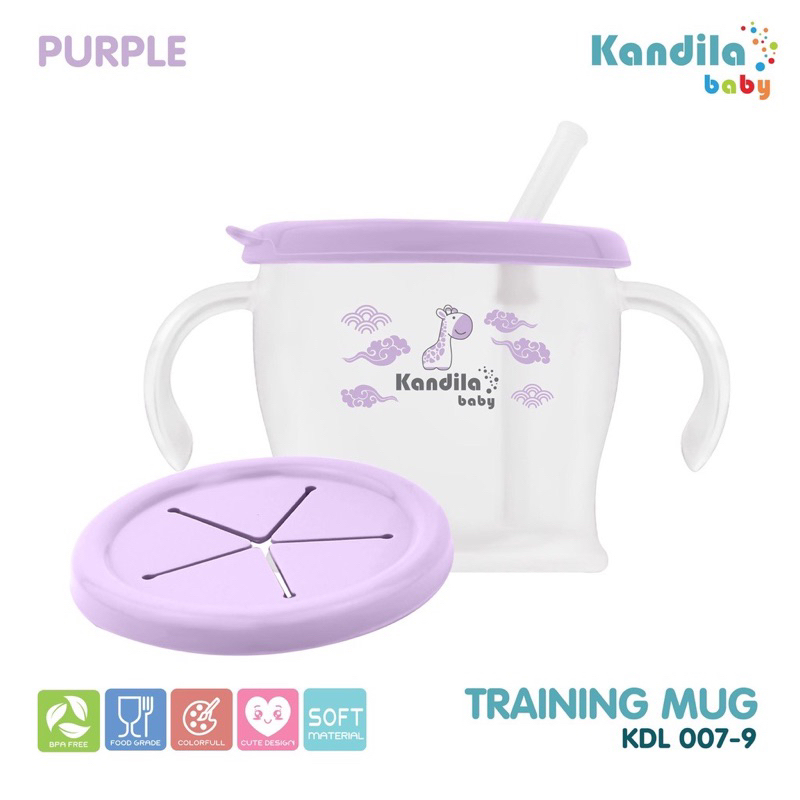 Kandila Training Mug Cup De Mug Latihan Minum Sedot Pegang Bayi MPASI Snack Cup Baby