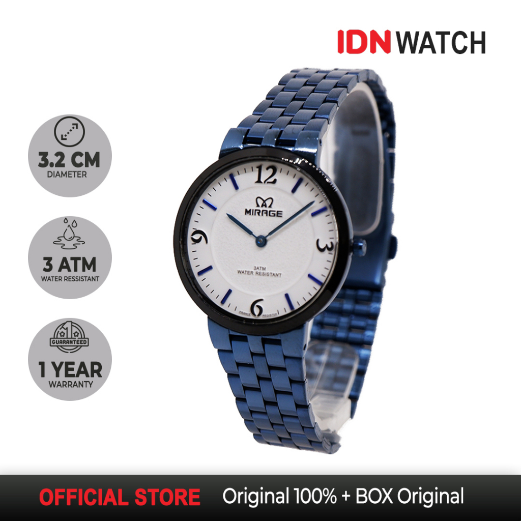Jam Tangan Mirage Wanita Navy Blue Fashion Mirage Garansi Original 8532 L Garansi Resmi