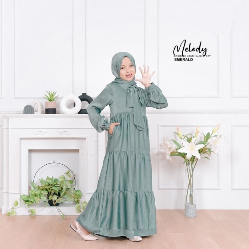 GAMIS MUSLIM ANAK 10-13 TAHUN/MELODY DRESS KIDS/GAMIS ANAK PEREMPUAN TERBARU/OLIVA KIDS ORIBELLE/FAR MOSLEMSTORE