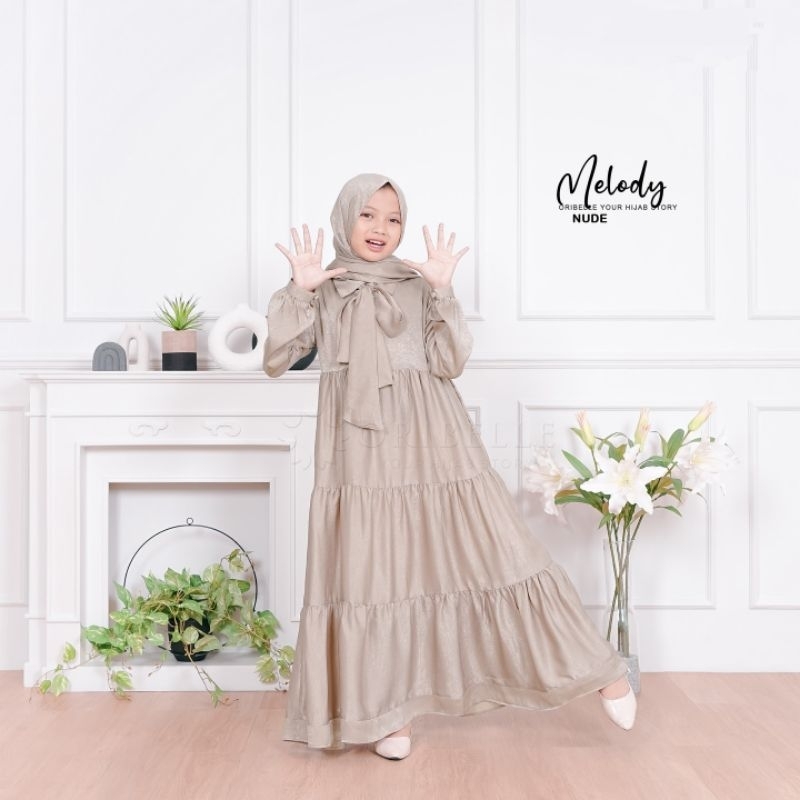 GAMIS MUSLIM ANAK 10-13 TAHUN/MELODY DRESS KIDS/GAMIS ANAK PEREMPUAN TERBARU/OLIVA KIDS ORIBELLE/FAR MOSLEMSTORE