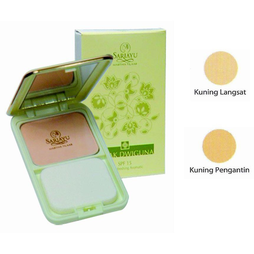 TWC SARIAYU BEDAK PADAT DWIGUNA SPF 15 Plus Refreshing Aromatic kuning pengantin+kaca