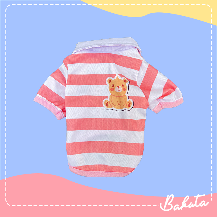 Baju Kucing Edisi Strip Bear Sleeve Baju Kucing Murah untuk Kucing dan anjing / Bisa Pilih Ukuran S-XXL / Baju Kucing Tangerang