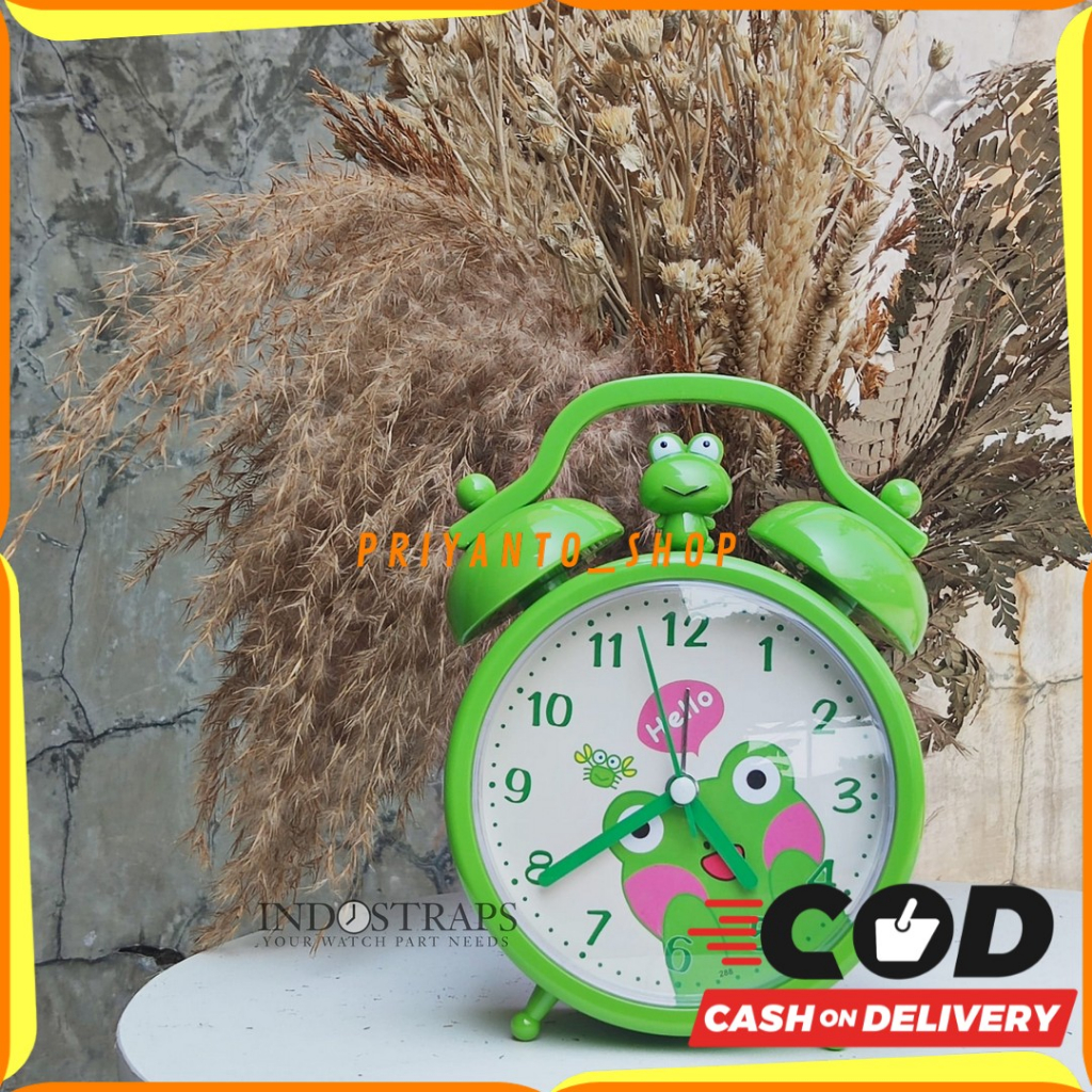 JAM WEKER KARAKTER KEROPPI KEROPI JAM MEJA LUCU JAM ALARM