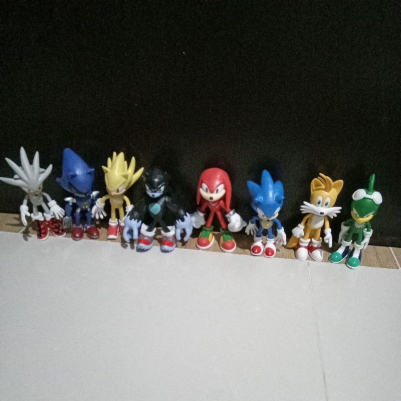 sonic bear figure silver/metal sonic/super sonic/shadow/knuckles/sonic/tails sonic the hedgehog