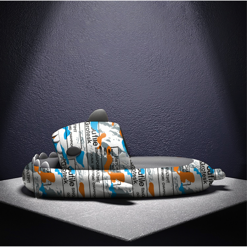 (Size34-45) COD Komin Sandal Hiu Dewasa Lucu Sendal Couple EVA Wanita  Sendal Ikan Hiu Dewasa Korea 