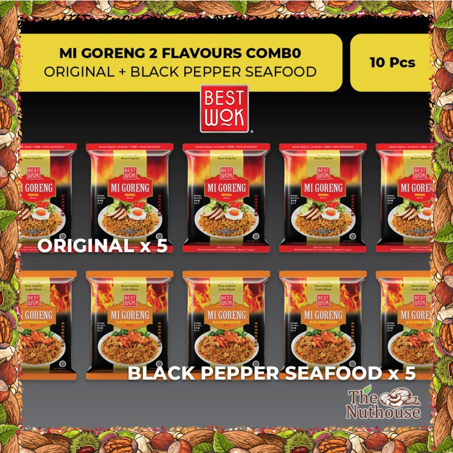 BEST WOK Mi Goreng Original 5 pcs + Best Wok Blackpepper Seafood 5 pcs