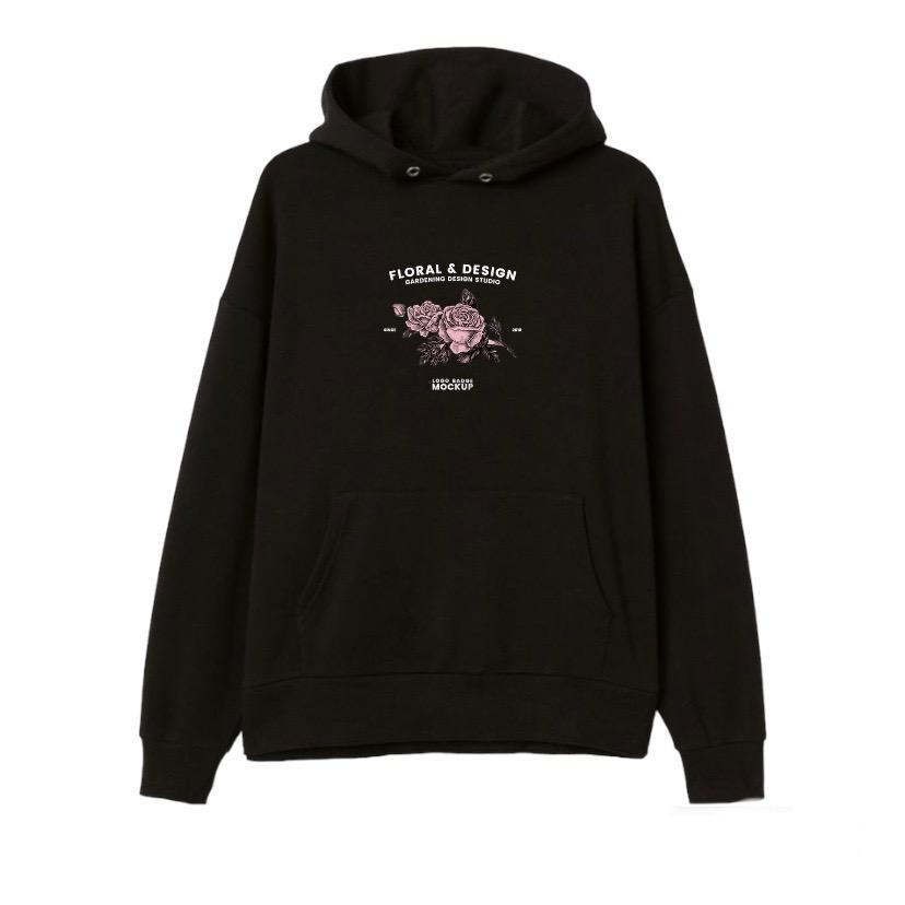 hoodie sweater basic floral unisex premium