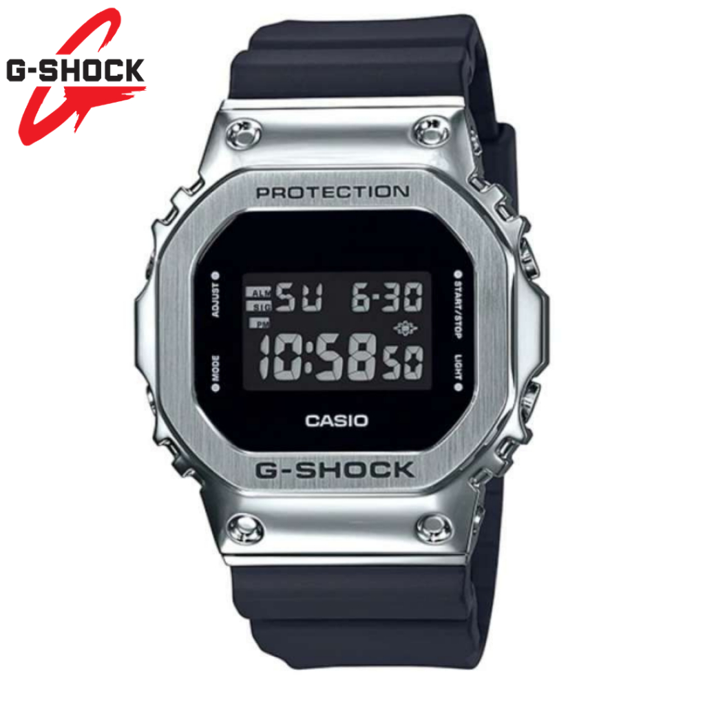 JAM TANGAN GSHOCK DIGITAL GM-5600 CASE STAINLESS STEEL AUTOLIGHT