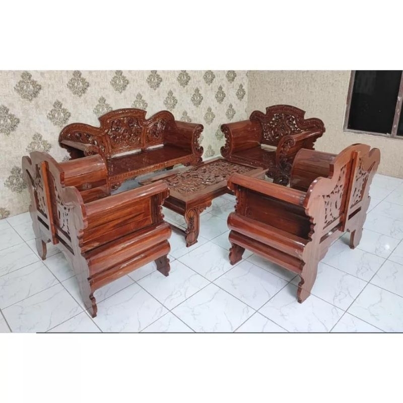 Kursi Tamu Kayu Jati Jepara Sigma 3111 + Meja