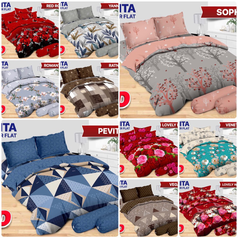 (BISA COD) BEDCOVER BONITA UK 180*200 CM DIJAMIN ORIGINAL