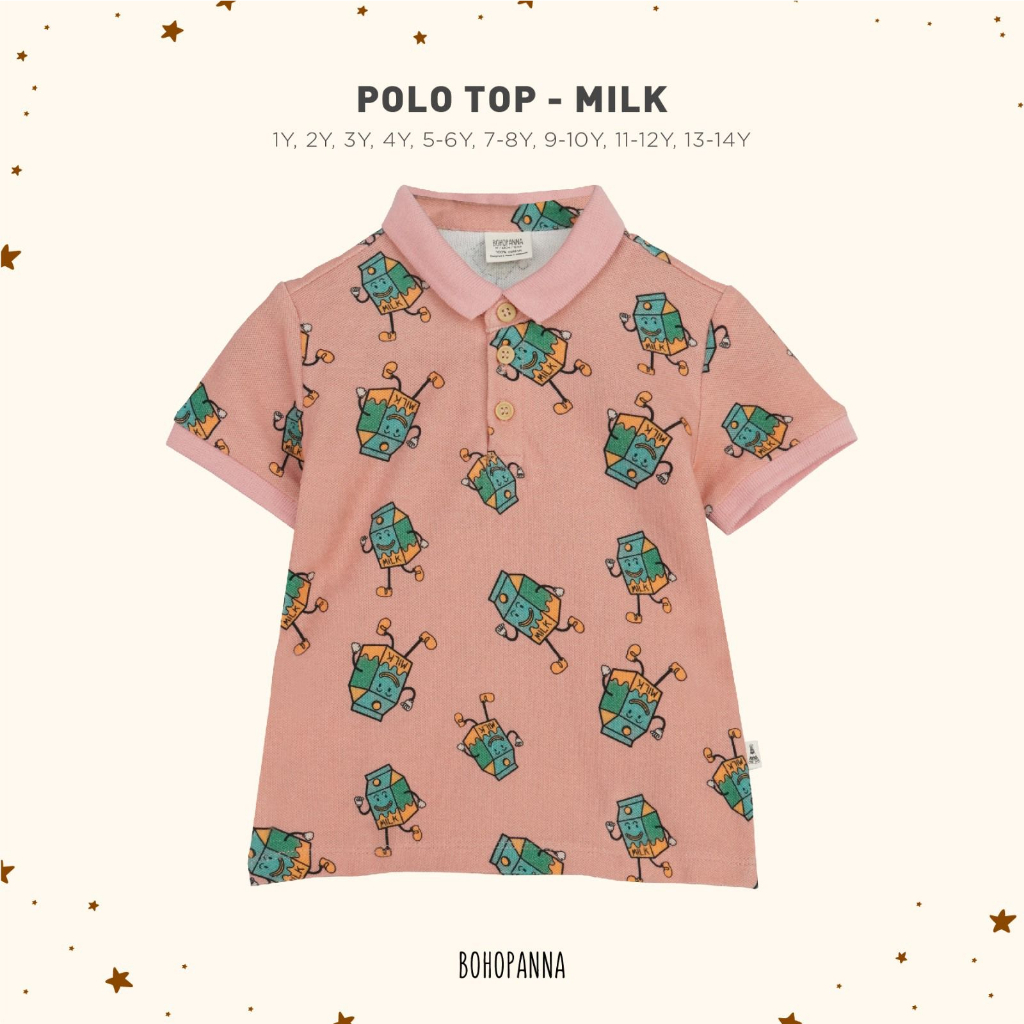 Bohopanna Polo Top - Kaos Polo Motif Anak 1-8 tahun