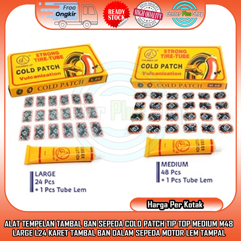 Lem Tambal Ban Dalam Cold Patch Tip Top Medium M48 Large L24 Karet Sepeda Motor Tampal Mobil Bocor T