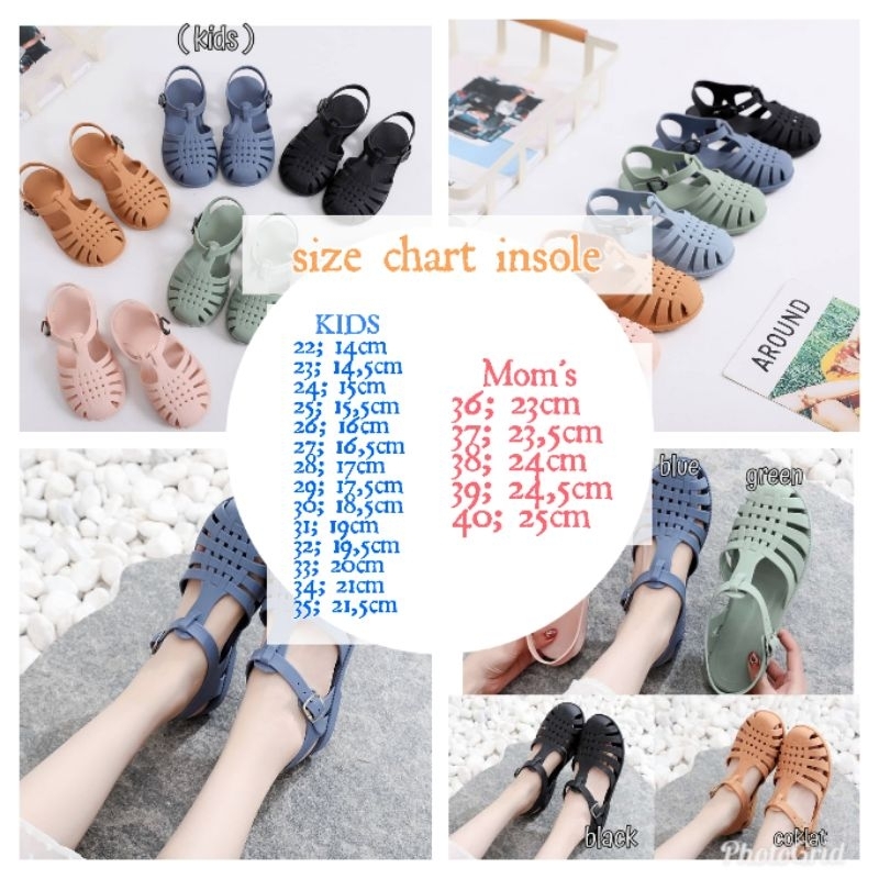 meisha doff jelly shoes dewasa/sandal jelly wanita/sandal karet anti slip/sandal kekinian korea/jelly shoes import/sepatu sandal slippers/sepatu sandal couple mom and kids