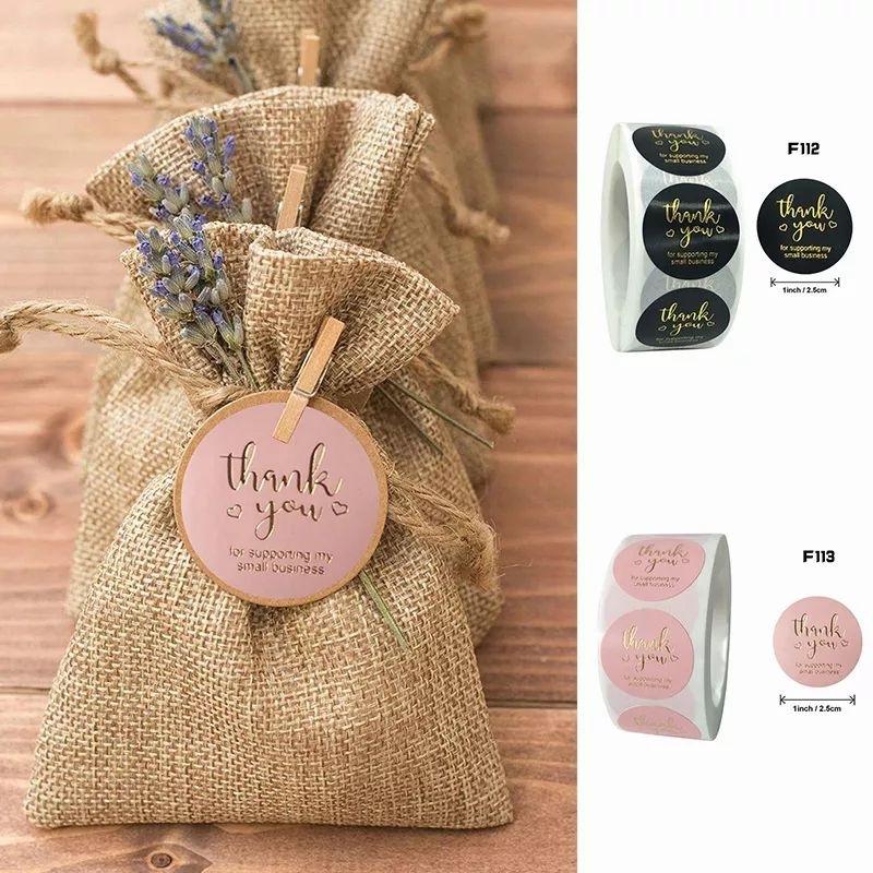 

stiker label thank you, thank you for order. Label ucapan terima kasih per roll isi 100pcs