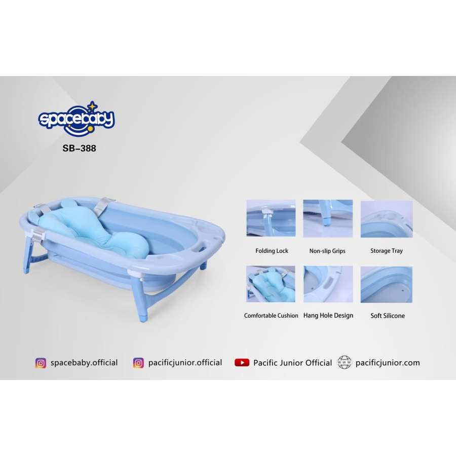 Bak Mandi Bayi Lipat Foldable Bathtub Folding Baby Portable Spacebaby SB 388