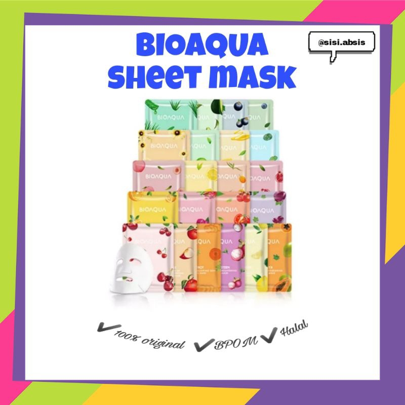 Bioaqua sheet mask / essence mask / hydrating and moisturizing mask / masker wajah BPOM dan halal