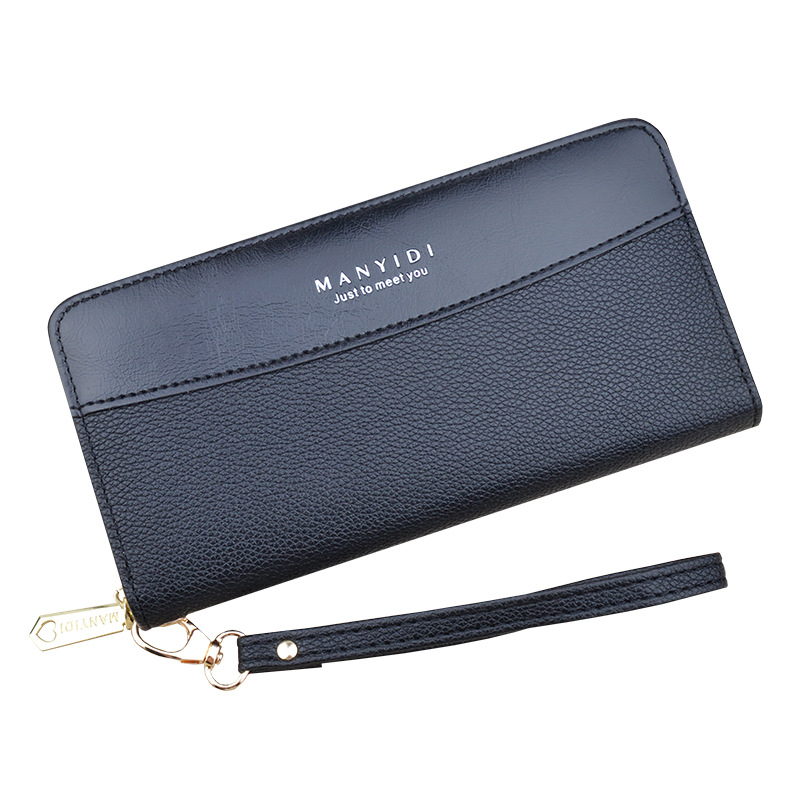 DOMPET PANJANG WANITA PREMIUM IMPORT RESLETING MUAT HP KULIT HITAM VALENIA WA726B5 KARTU UANG KOIN TALI PENDEK FASHION BRANDED REMAJA KEKINIAN KOREA CEWEK MURAH SIMPLE CASUAL TERBARU