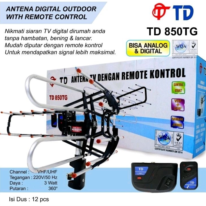 TD/YAMAKAWA Antena TV Digital Outdoor Remote + Booster TD 850TG