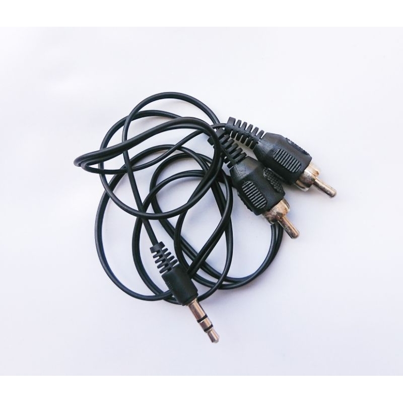 Kabel aux 2in1 / Jack 3.5mm audio RCA 2 in 1 Cable hp ke speaker aktif