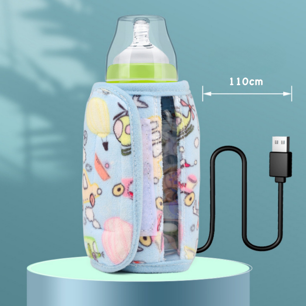 T24 - Keola Karakter Tas Penghangat Botol Susu Bayi Portable Travel dengan USB untuk Outdoor, Compact Lipat Mudah dibawa