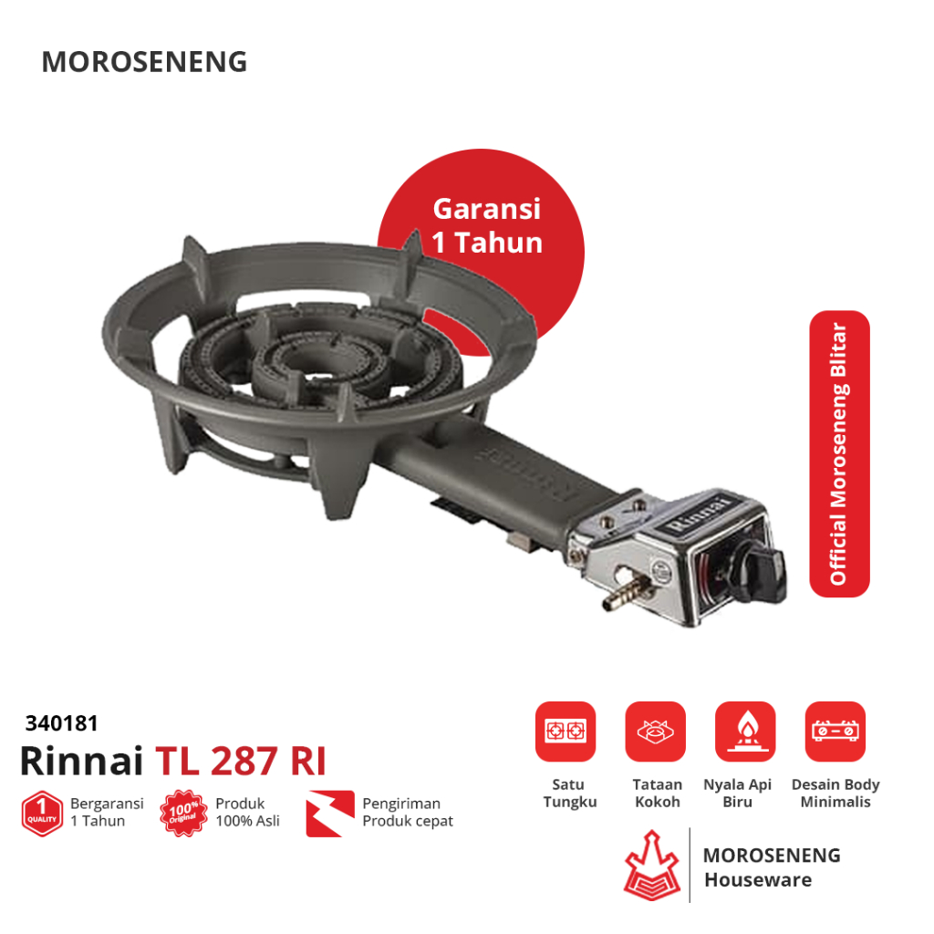 Kompor Cor Rinnai TL 287 RI Kompor Gas 1 tungku