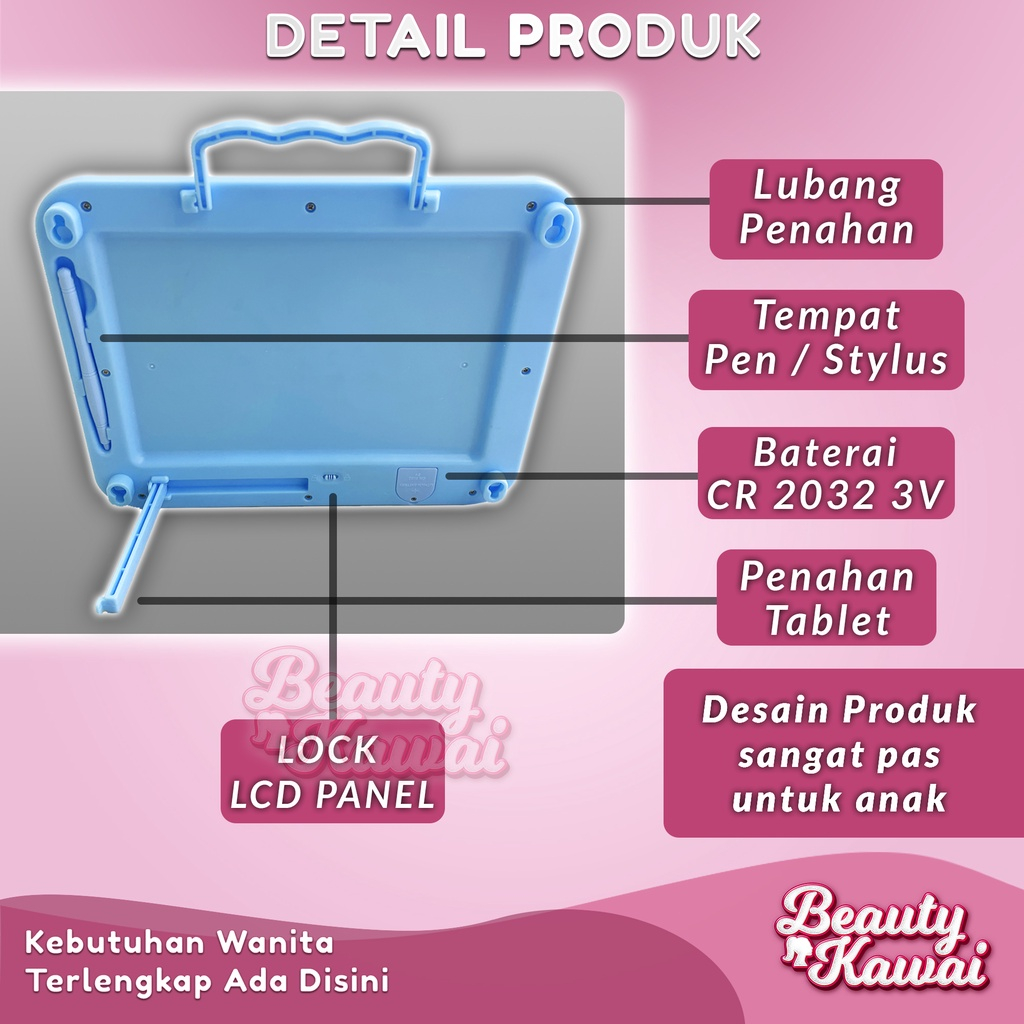 LCD Writing Tablet 8,5 Inch Papan Tulis Mainan Anak LED Drawing