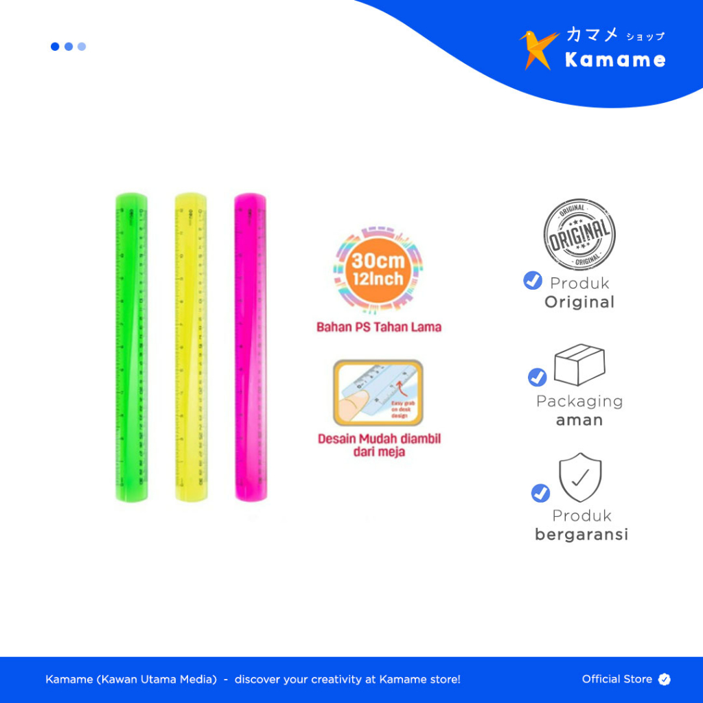 

Deli Ruller - Warna Cerah Neon 30cm EG00302 - Kamame