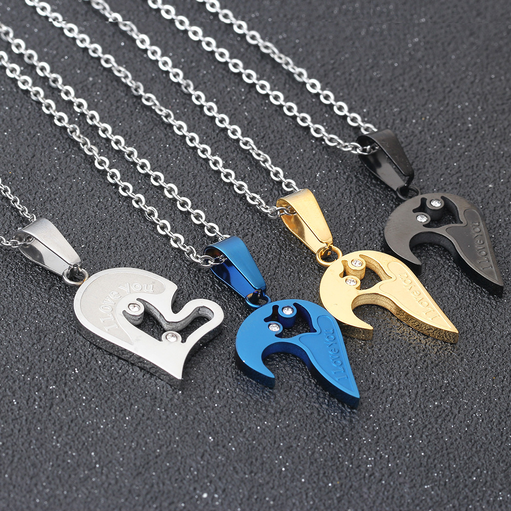 Kalung Couple satu pasang bentuk love 3 warna