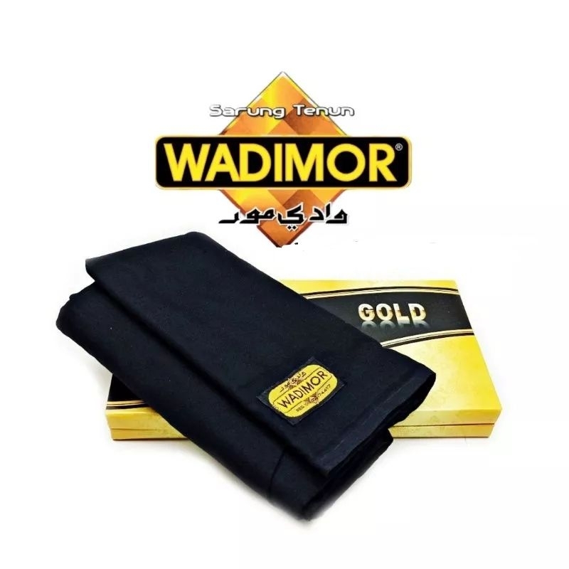 Sarung Tenun WADIMOR Hitam Polos  , Sarung Dewasa Original WADIMOR bahan lebAR HALUS DA LEMBUT