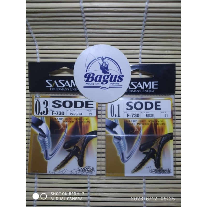Kail pancing patis hook SASAME seri SODE F730 tanpa lubang