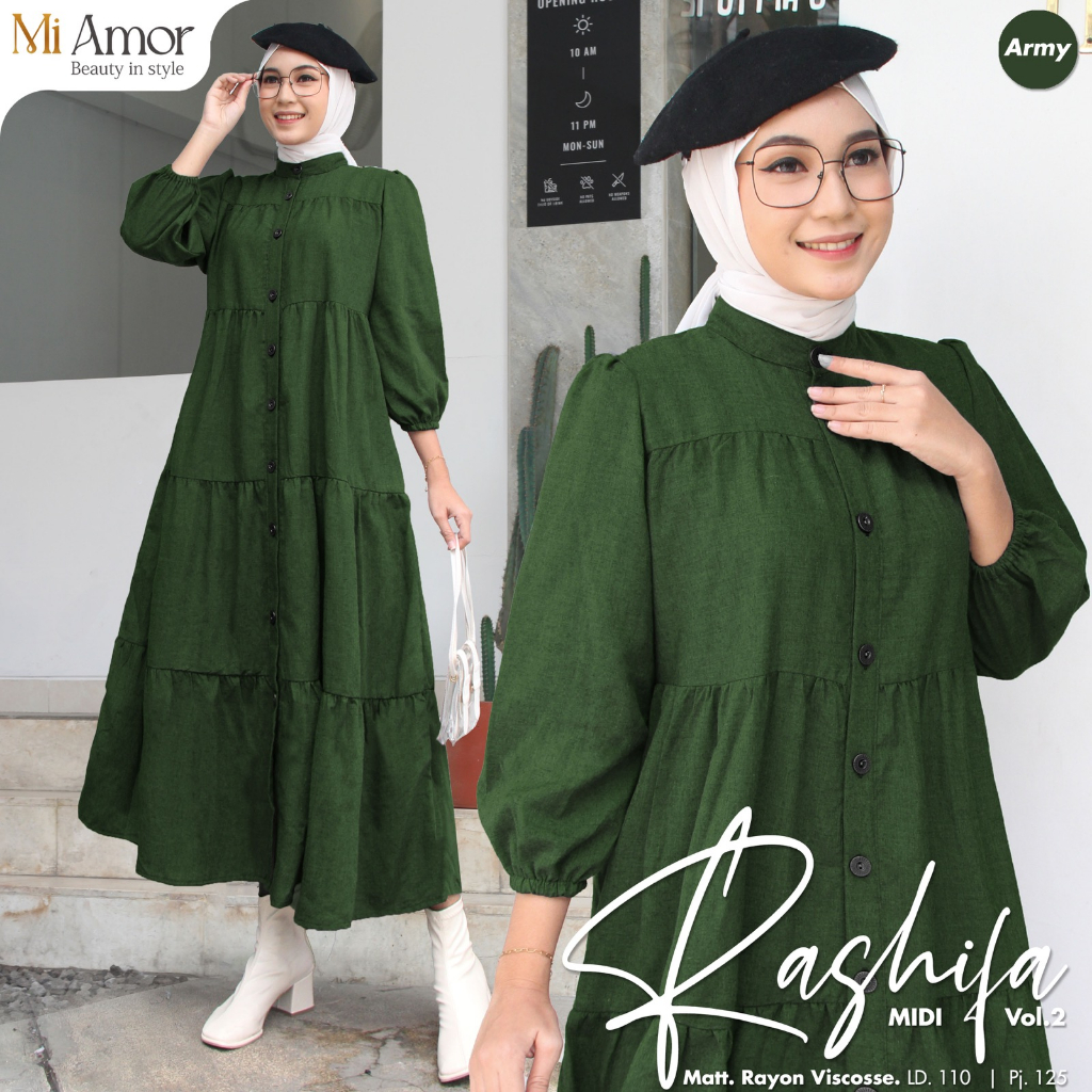 Rashifa Midi Dress Gamis Muslim Original Produk By Mi Amor