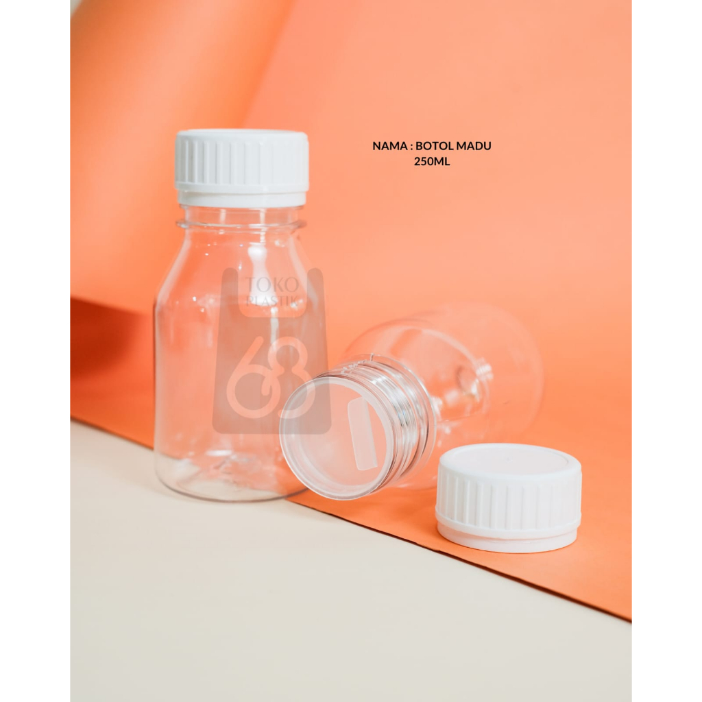 BOTOL MADU 250ML TEBAL TUTUP PUTIH