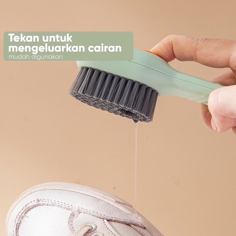 Sikat  Cuci Baju Sepatu Rumah Tangga Jenis Pers Multifungsi Sikat Dispenser Sabun  Cair [KR]