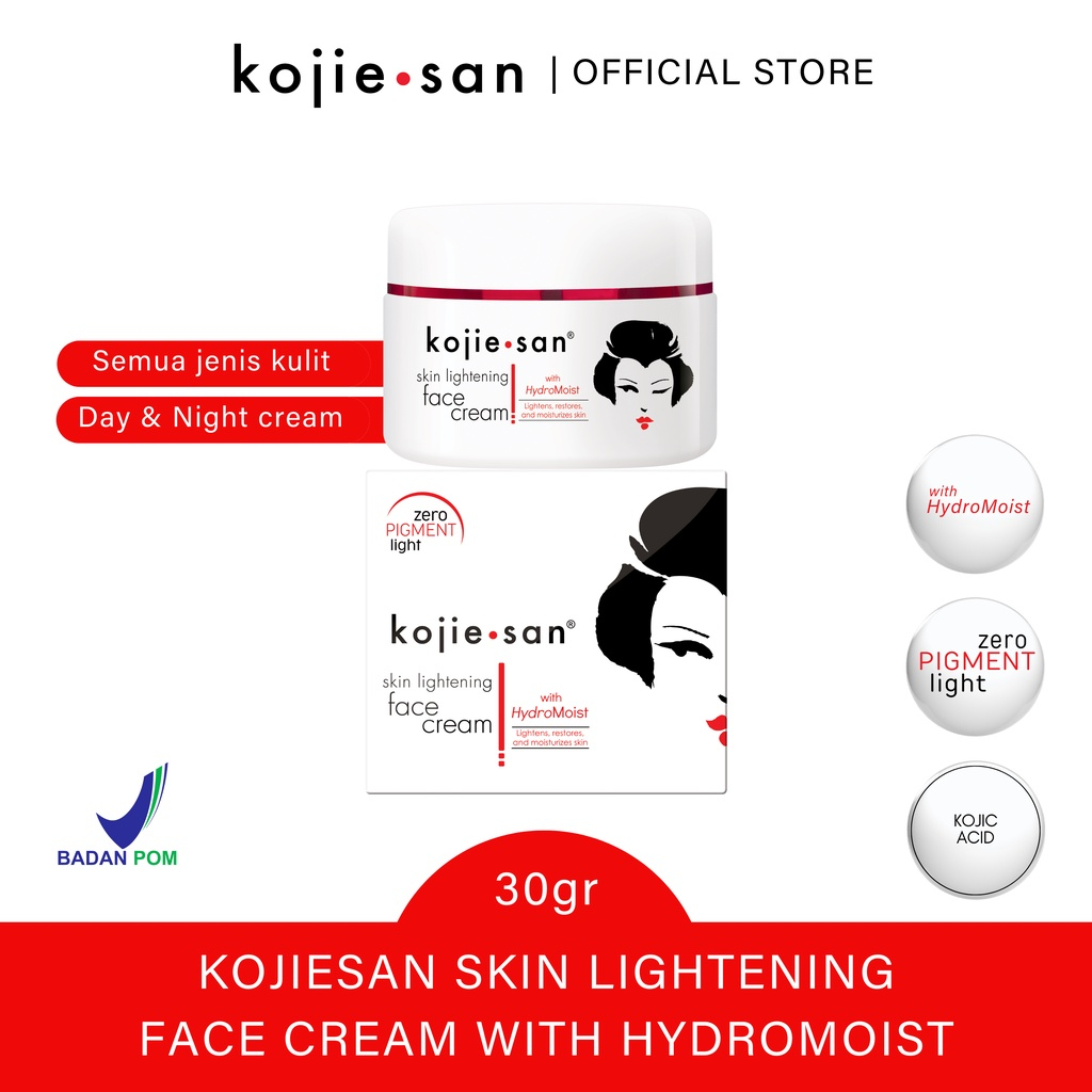 KOJIE SAN Face Lightening Cream 30g Moisturizer KojieSan Face Cream Pagi dan Malam Cream Pemutih Waj